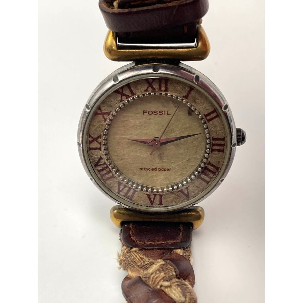 Rare VTG Fossil EC-6839 Watch 30mm - Fresh Battery - WR - Recycled Paper - Picture 5 of 14